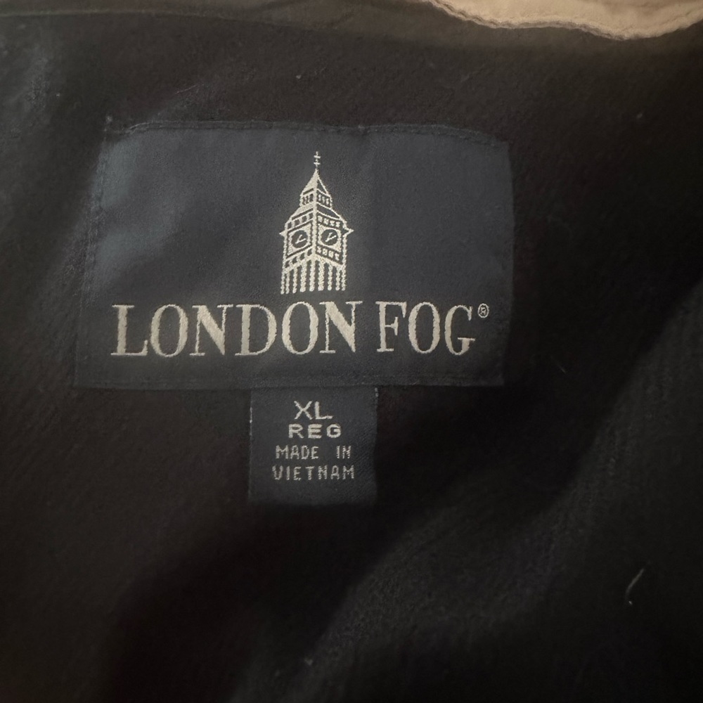 Men’s used size XL black rain jacket coat London Fog pockets - Picture 2 of 6